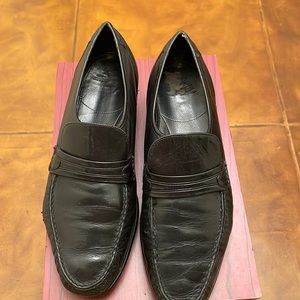 Florsheim Mens Black Leather Loafers Size 8.5” Pre owned